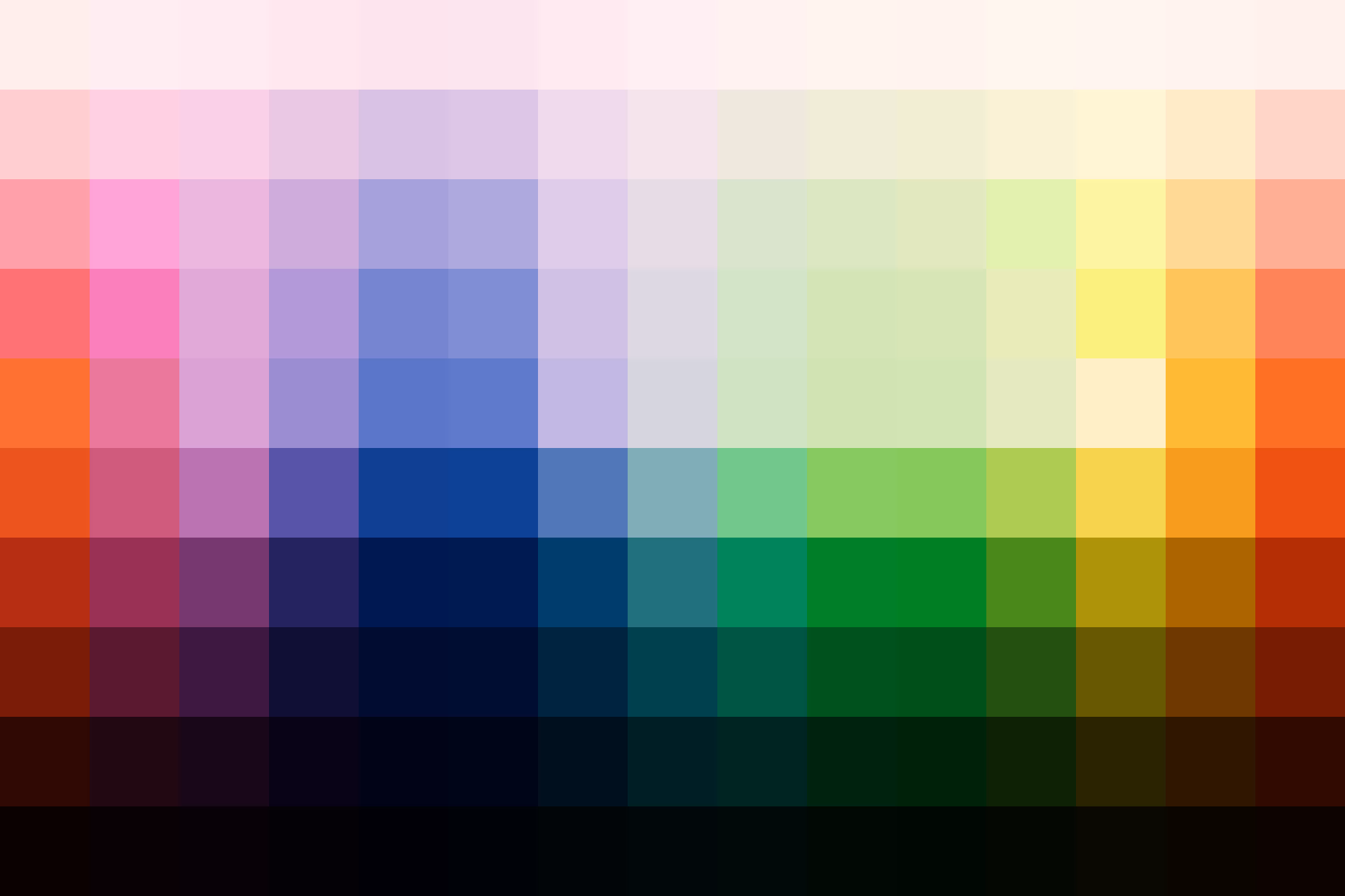 Color palette showing the adjusted hues from this Forest Lightroom Preset.