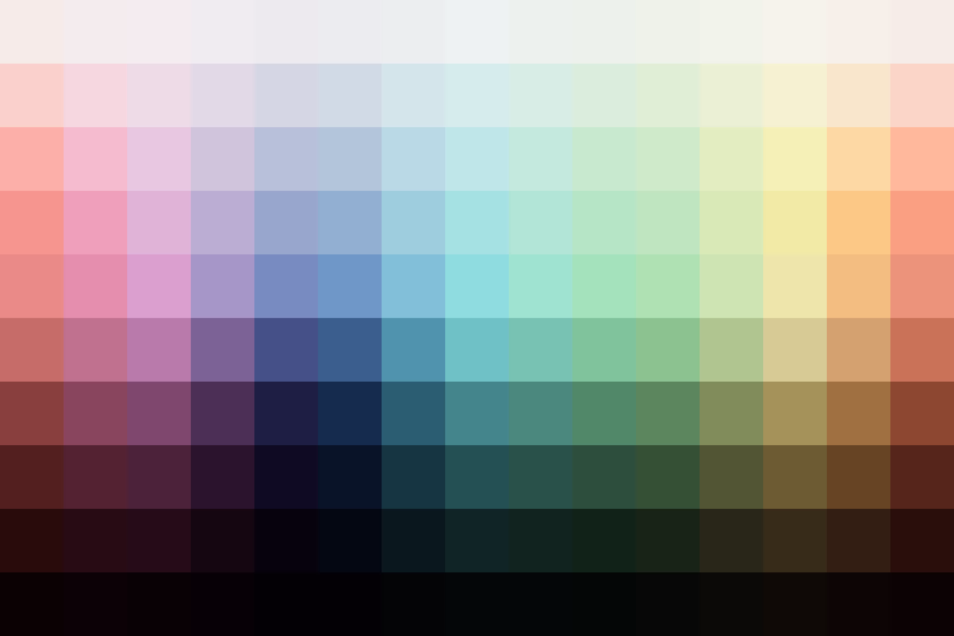 Color palette showing the adjusted hues from this Pale LUT.