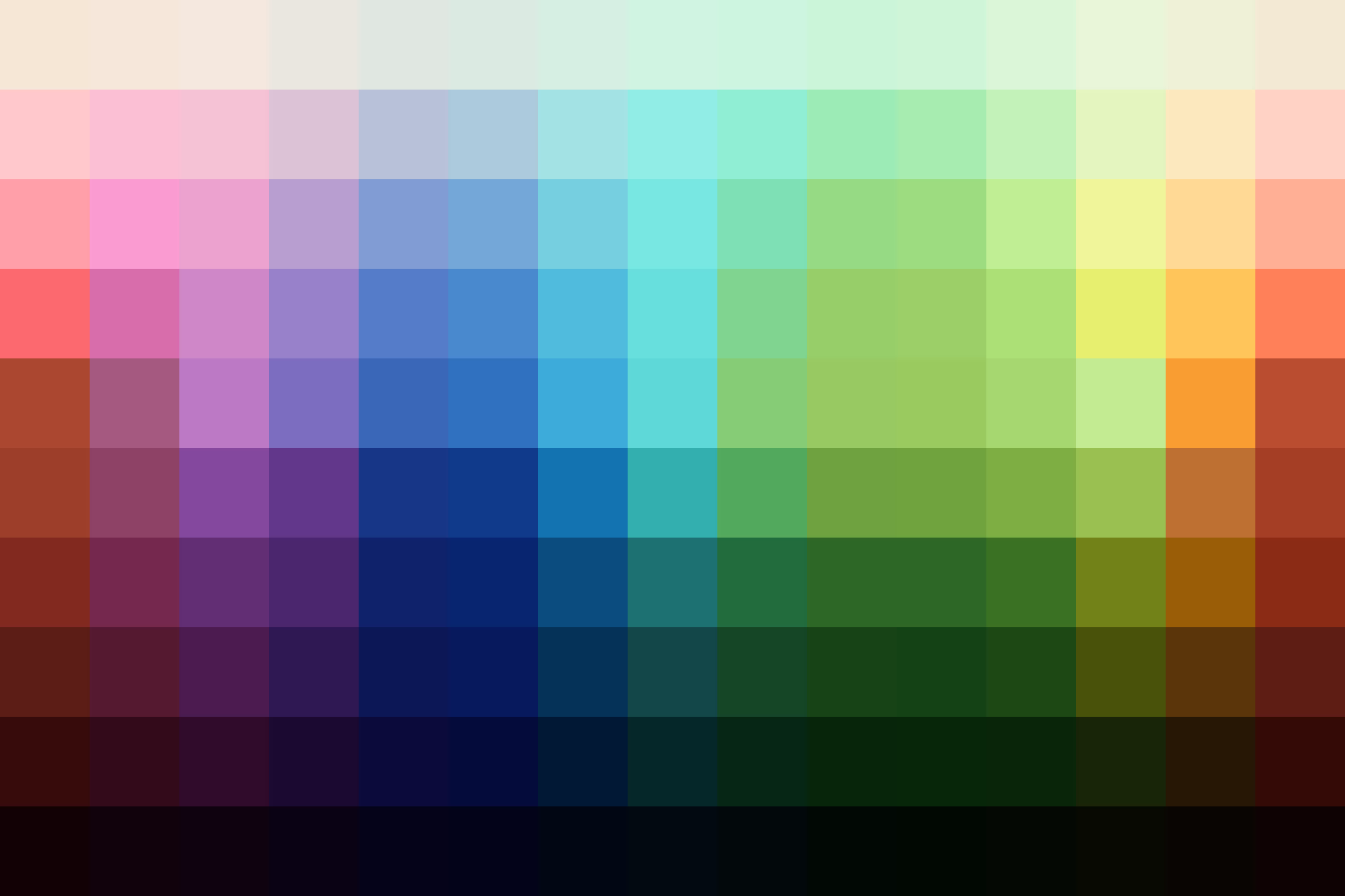 Color palette showing the adjusted hues from this The Bear LUT.