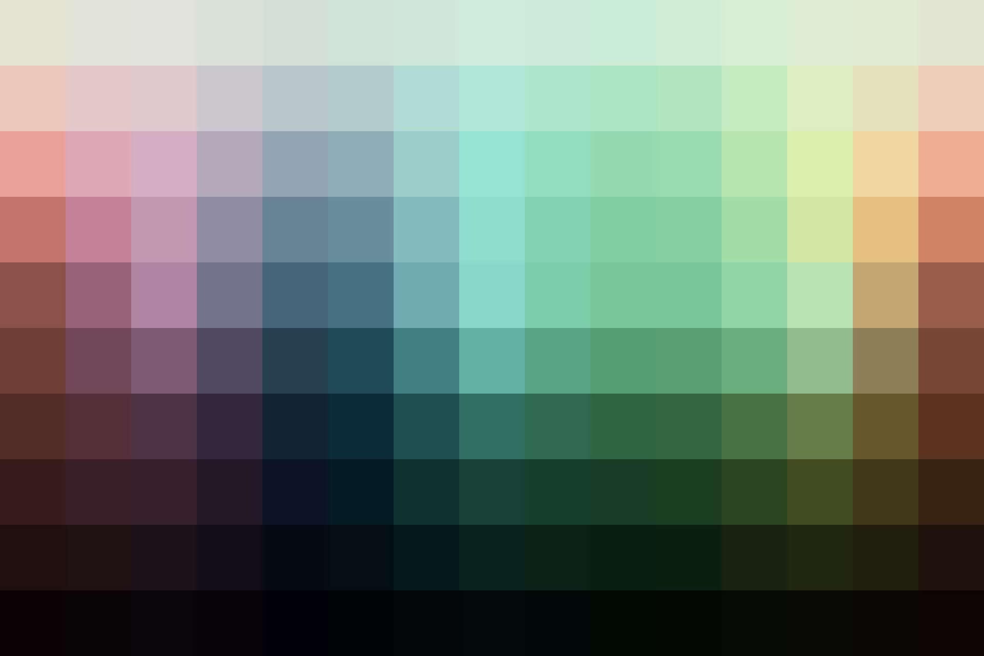 Color palette showing the adjusted hues from this The Matrix LUT.